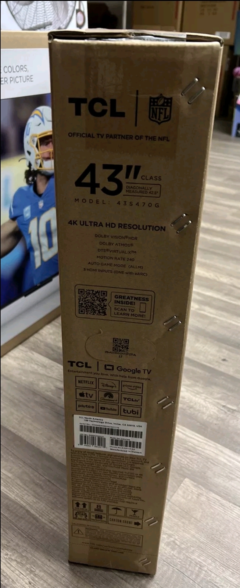 tv - smart tv 43" tcl 4k google android 1