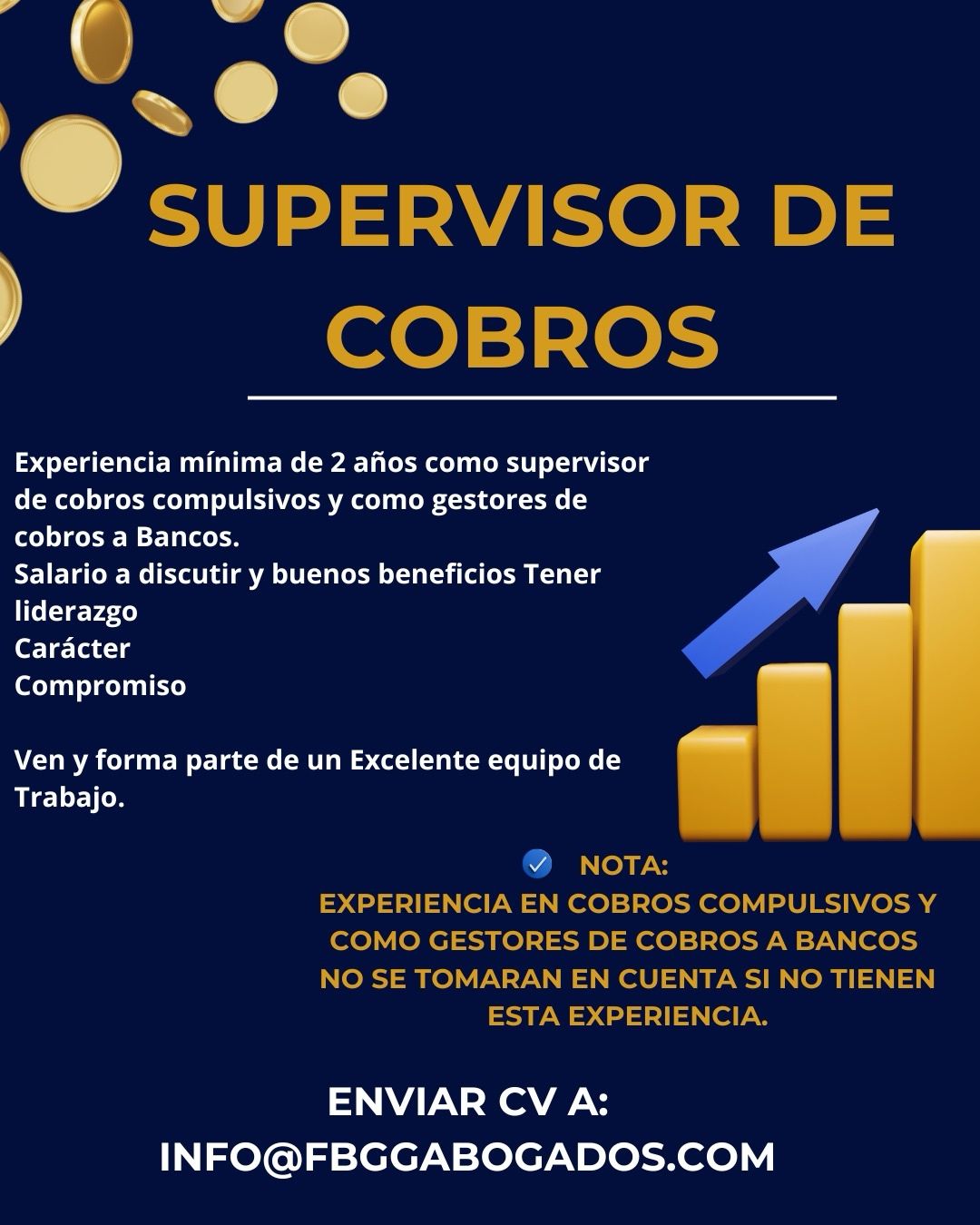 empleos disponibles - Supervisor de Cobros