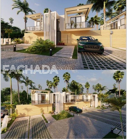 casas - Proyecto en venta Punta Cana #24-1362 tres Hab. jardín privado, balcón, 2 puesto 9