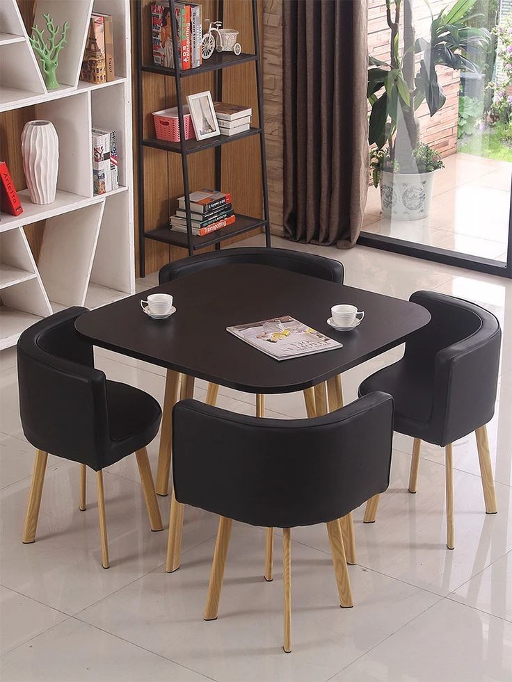 muebles y colchones - Juego de comedor, sala, silla, mueble, mesa de vidrio, cocina.
(negro) 2