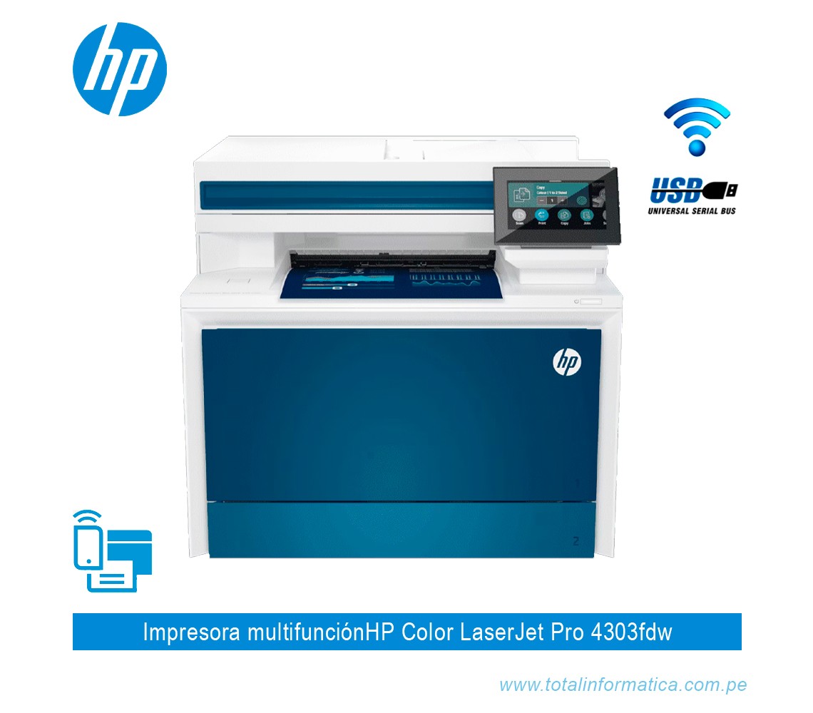 impresoras y scanners - MULTIFUNCION HP LASERJET COLOR PRO 4303FDW MFP
 WI-FI - DUPLEX