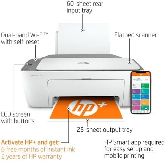 computadoras y laptops - HP DeskJet 2755e Impresora inalámbrica a Cartuchos Multifunción Nueva 2