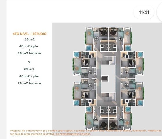 apartamentos - Proyecto en venta Punta Cana #23-181 un dormitorio, piscina, jacuzzi, ascensor. 7