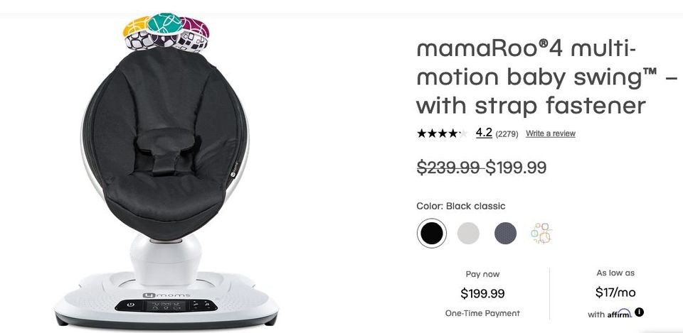 coches y sillas - MAMAROO 4 MULTI-MOTION BABY SWING WITH STRAP FASTENER PRECIO NEGOCIABLE 1