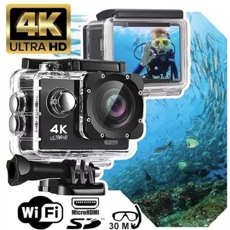 camaras y audio - Camara Deportiva Wifi 4K 16MP, Impermeable 