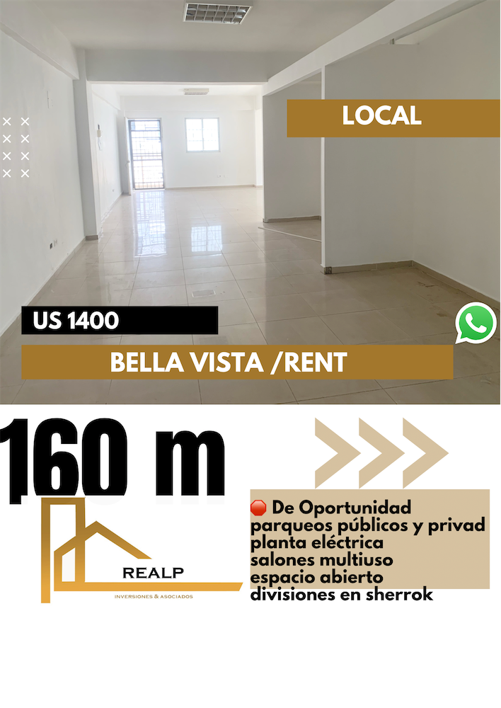 oficinas y locales comerciales - Local bella vista 160m 1400 usd