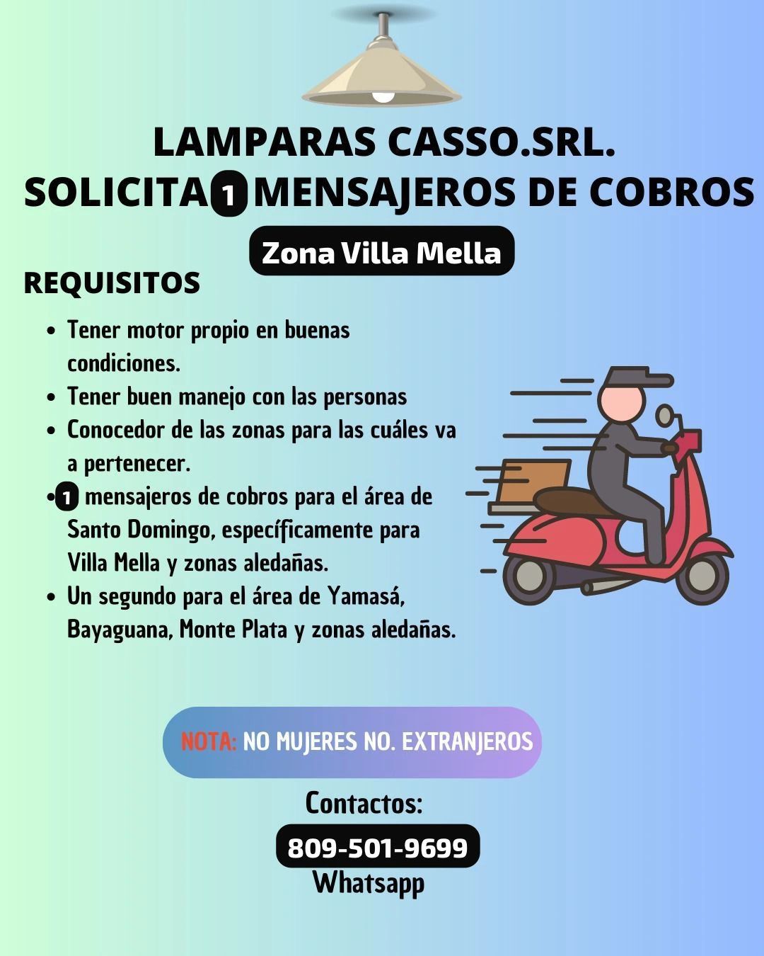 empleos disponibles - Se buscan Mensajeros de Cobro