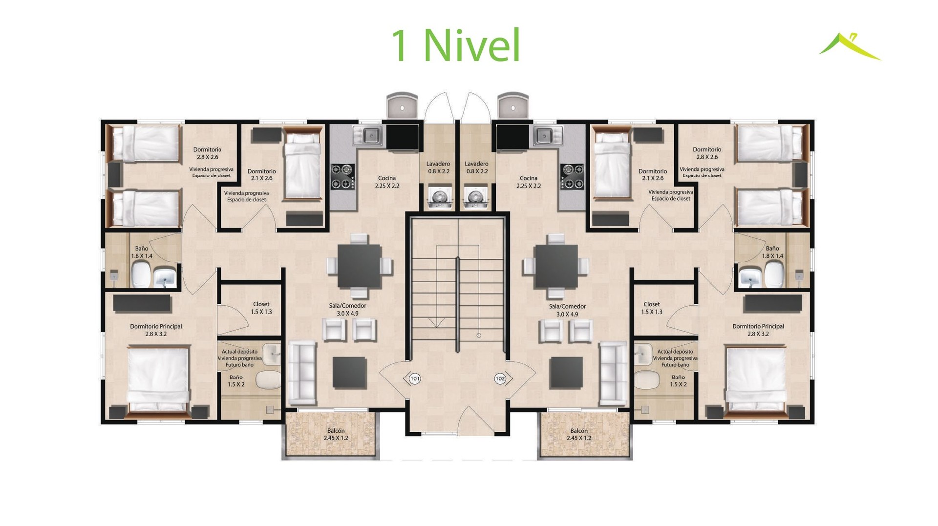 apartamentos - Apartamento en venta a 10 minutos del Botanico de 3 habitaciones 2