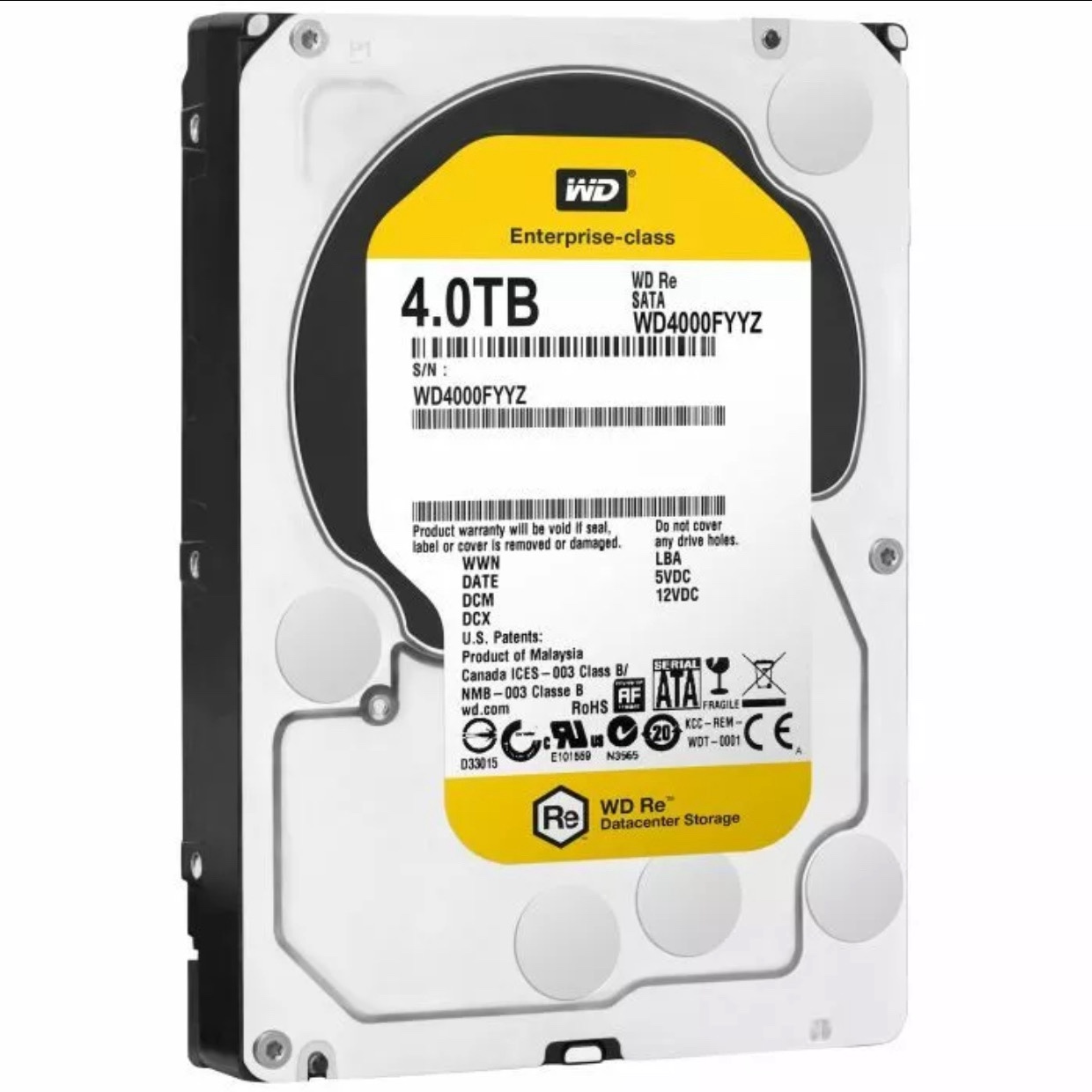 computadoras y laptops - Western Digital RE WD4000FYYZ 4TB 7200 RPM 64MB Cache SATA 6Gb/s 3.5" 