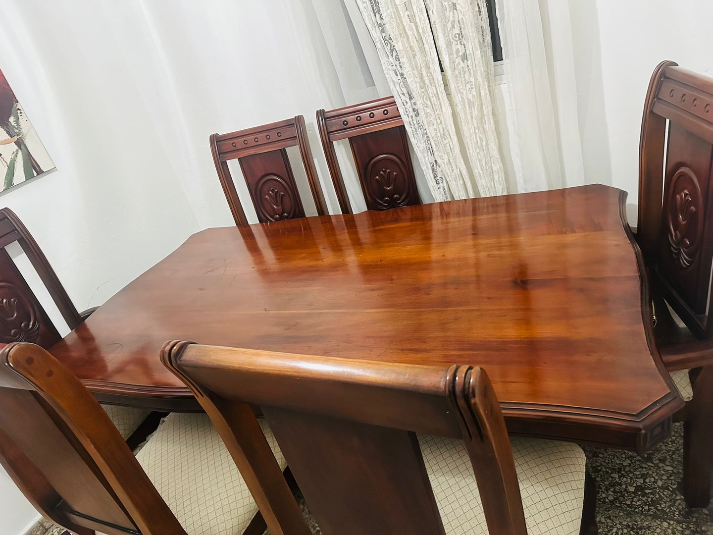 muebles y colchones - Comedor en caoba de 6 asientos. 1