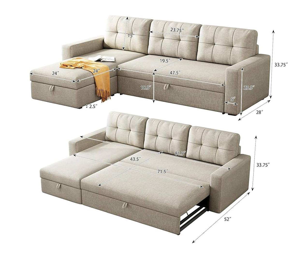 muebles y colchones - SOFA CAMA Beige 2