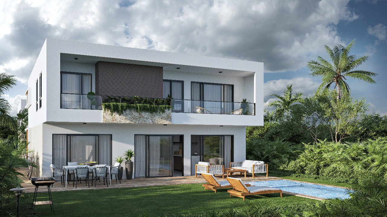 casas - Villas 2Niveles 3Hab Listos 2026 c/Casa Club, Canca Tenias, Area Infantil e Pets