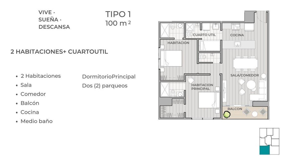 apartamentos - Apartamento en venta #24-929 balcón 2 hab. gimnasio, piscina, lobby. 7