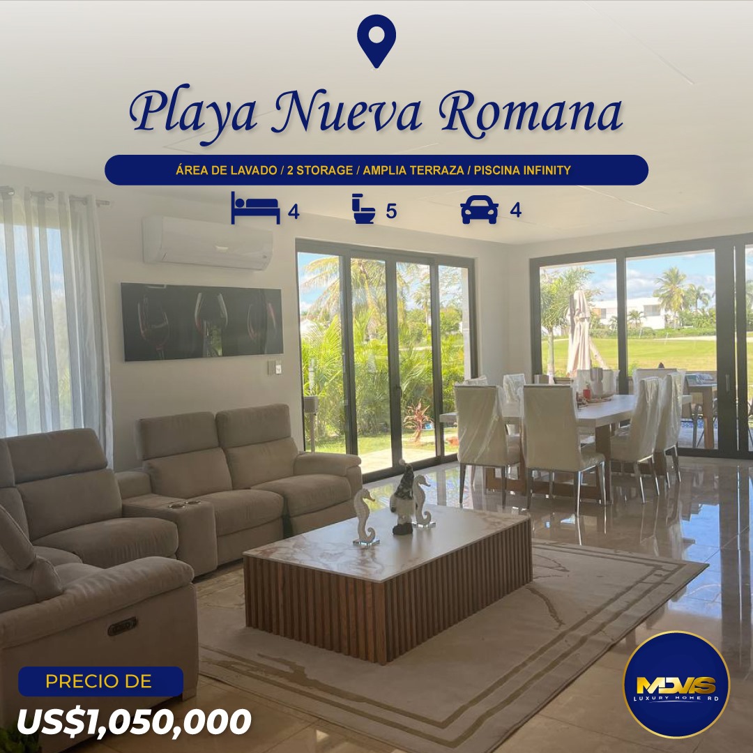 casas vacacionales y villas - Se Vende Villa Ubicada en Playa Nueva Romana 