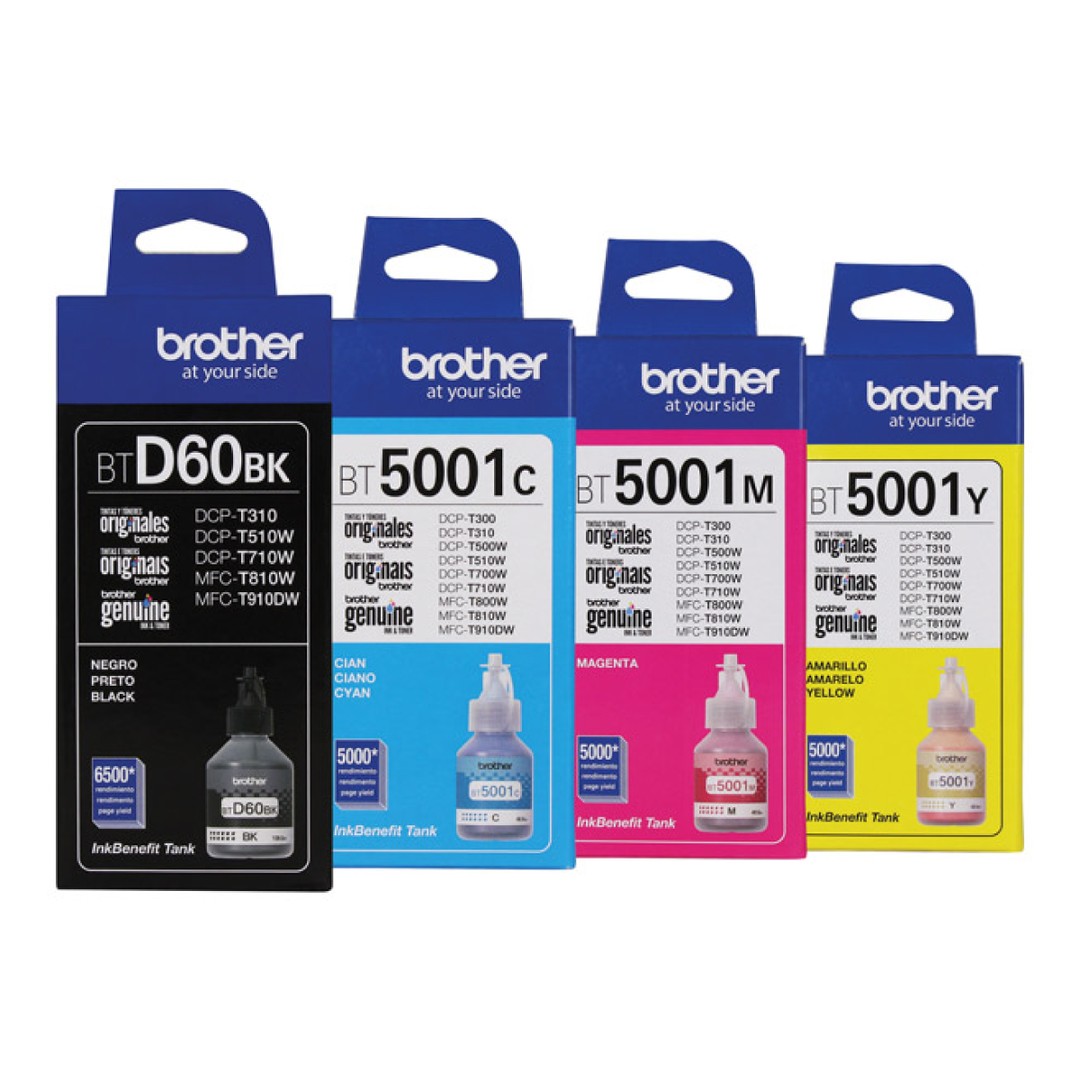 impresoras y scanners - BOTELLA DE TINTA BROTHER ORIGINALES EN TODOS LOS COLORES - BT5001- BTD60BK