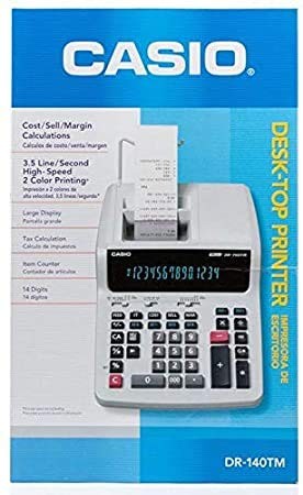 impresoras y scanners - CALCULADORA CASIO, SUMADORA DE PAPEL ,DR-140TM, PARA USO PESADO,ALTA CALIDAD 1