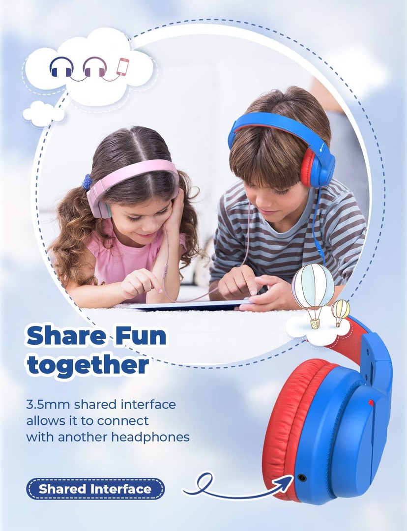 camaras y audio - iClever Auriculares para niños, volumen seguro 85/94 dB, sonido estéreo con mic 4