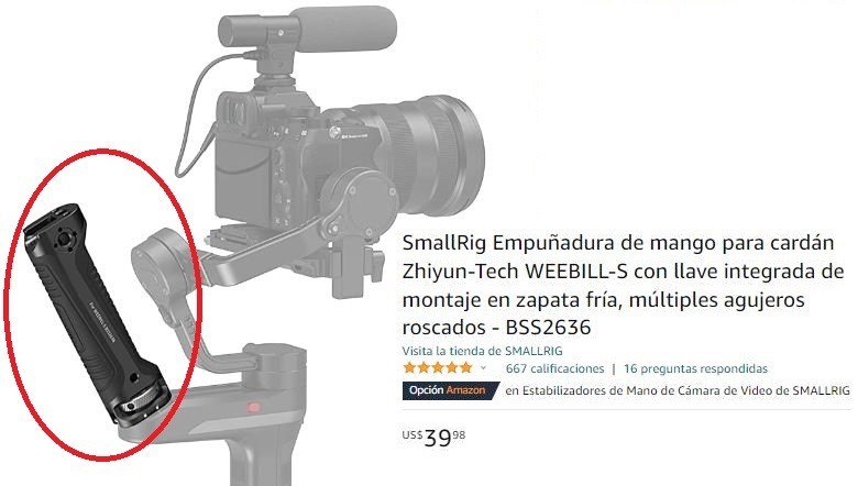 camaras y audio - Gimbal Weebill S, Manubrio y Soporte  Vertical para Cámaras DSLR. 3