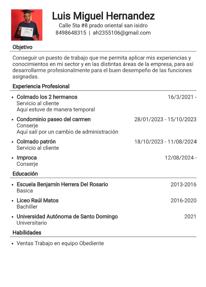 candidatos - Busco empleo tengo experiencia demostrable 