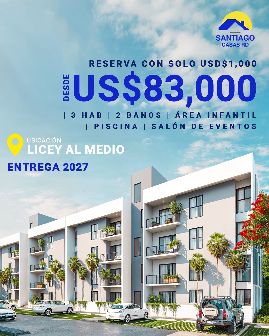 apartamentos - APARTAMENTOS EN VENTA EN LICEY AL MEDIO, SANTIAGO.