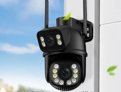 camaras y audio - Camara de Seguridad Doble Lente PTZ Wifi 4MP Ultra HD, Vision Nocturna Full Colo