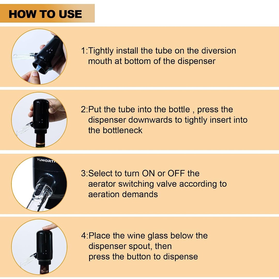 electrodomesticos - Vertedor de aireador de vino eléctrico, decantador de vino inteligente portátil  1