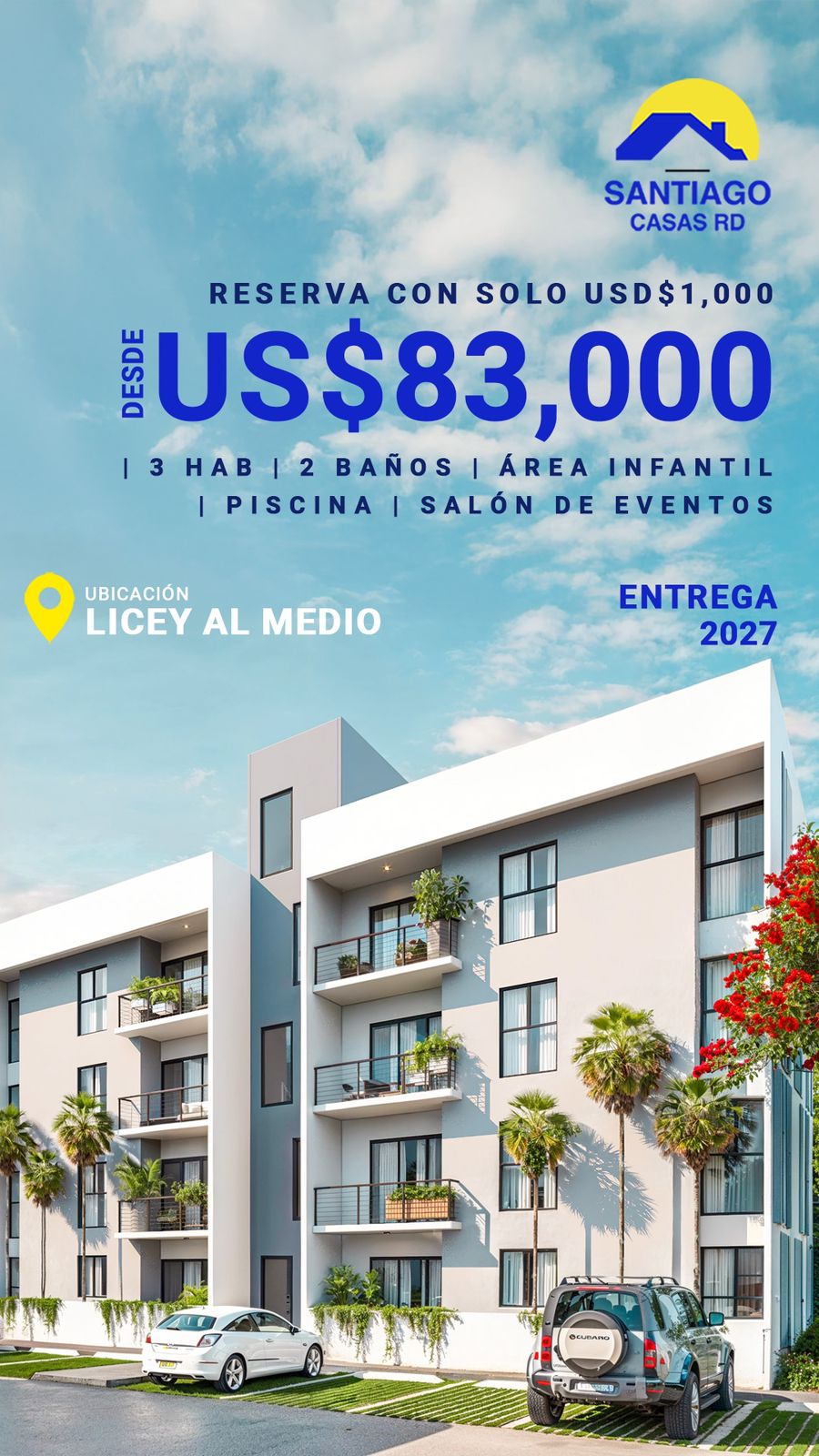 apartamentos - APARTAMENTOS EN VENTA EN LICEY AL MEDIO, SANTIAGO. 1