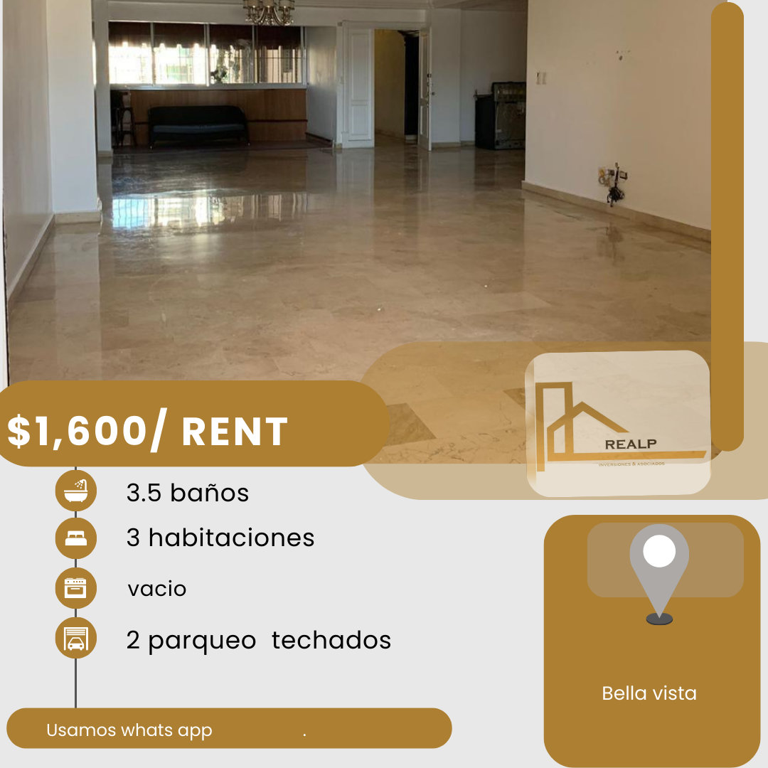 apartamentos - hermoso apartamento en bella vista de oportunidad