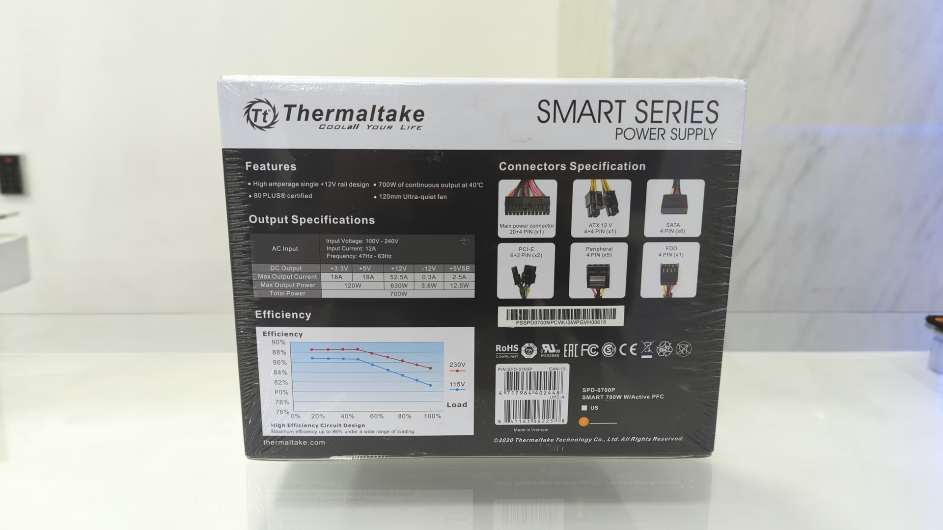computadoras y laptops - Power Supply Thermaltake Smart 700W 80+ White
 1