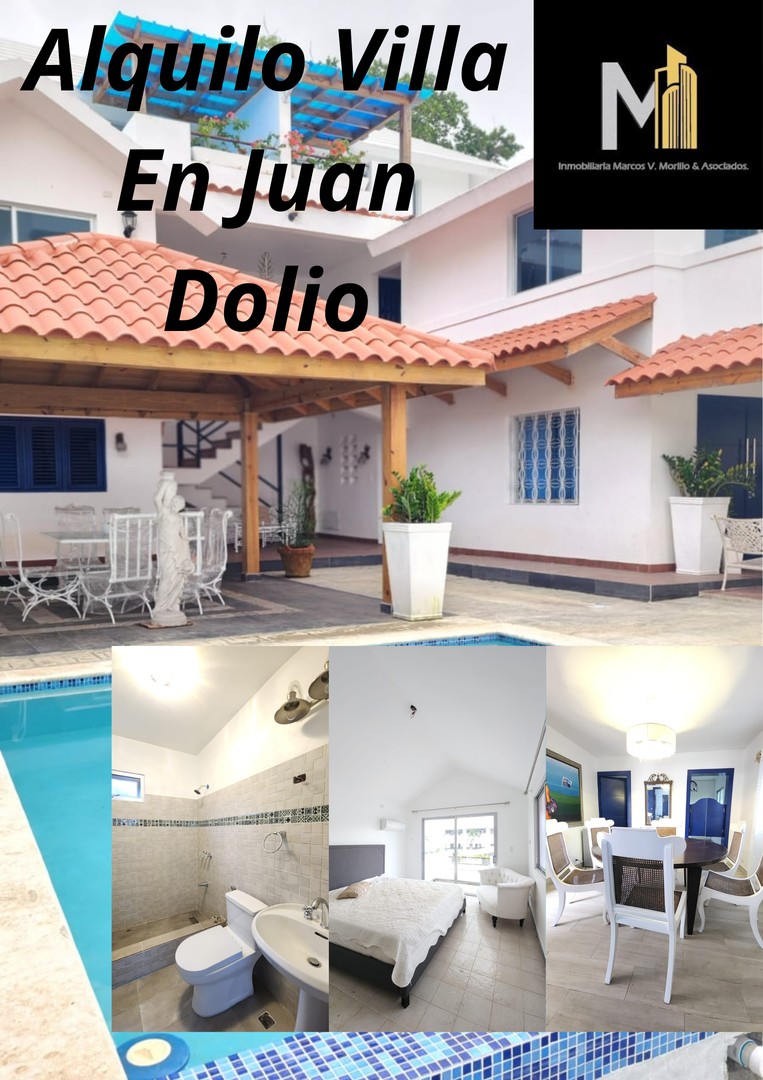 casas vacacionales y villas - alquilo villa en juan dolio