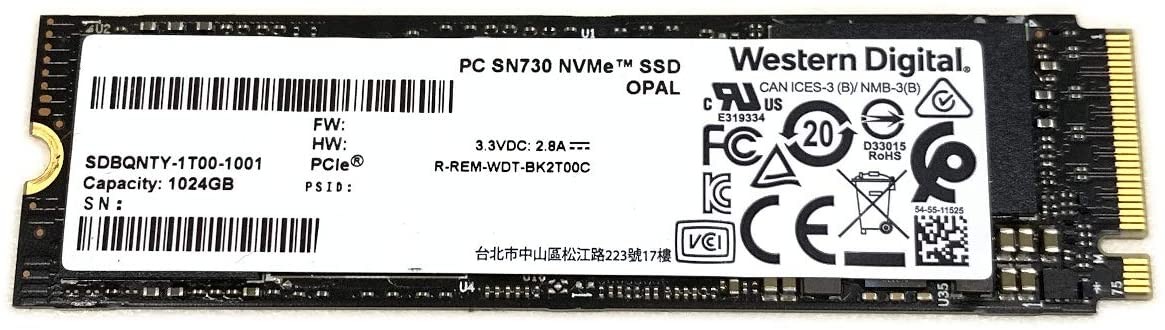 computadoras y laptops - Disco Duro 1TB SSD Wester Digital PC SN730 NVMe M.2