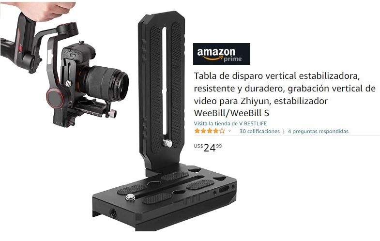 camaras y audio - Gimbal Weebill S, Manubrio y Soporte  Vertical para Cámaras DSLR. 4