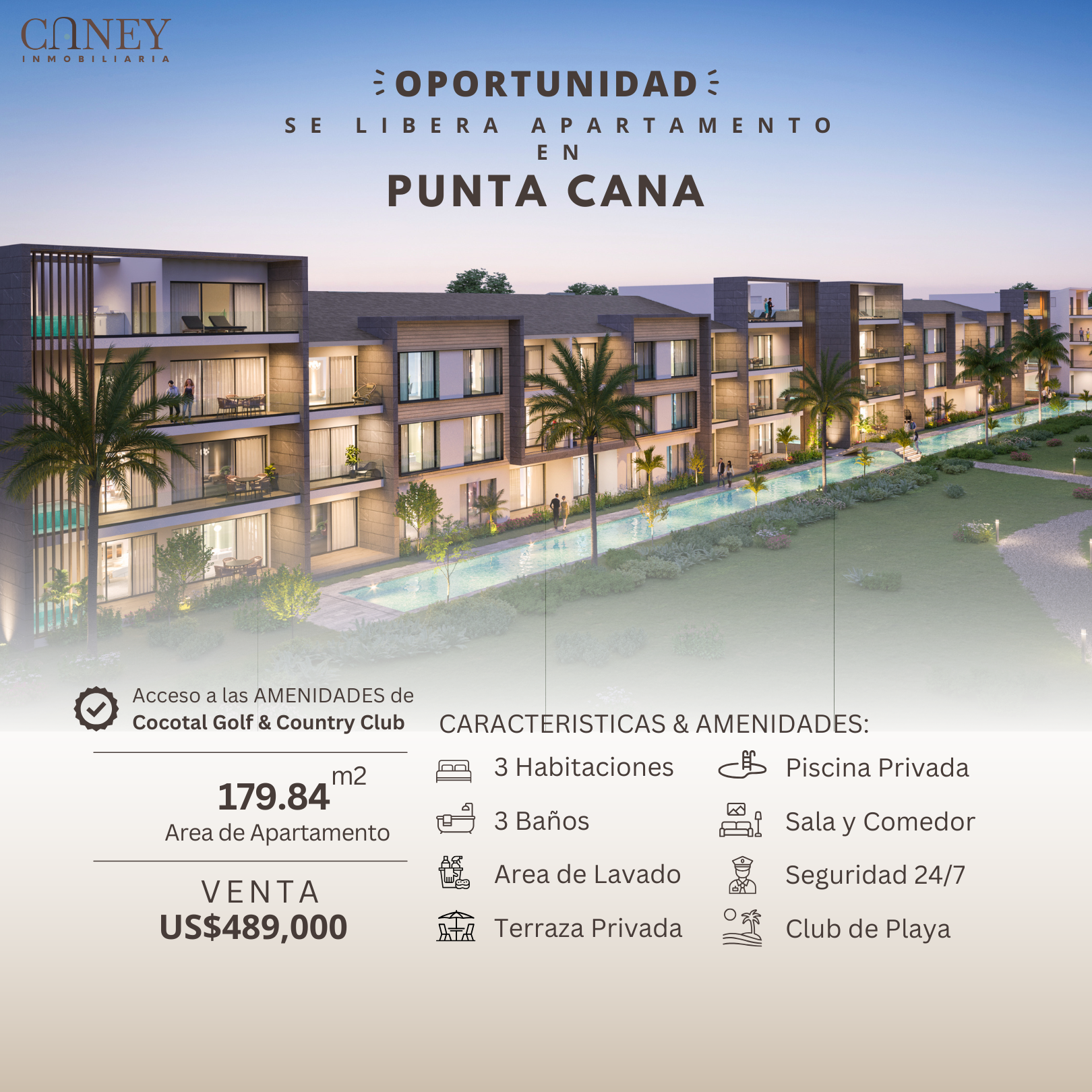 casas vacacionales y villas - Apartamento de OPORTUNIDAD en Cocotal Golf Club 0