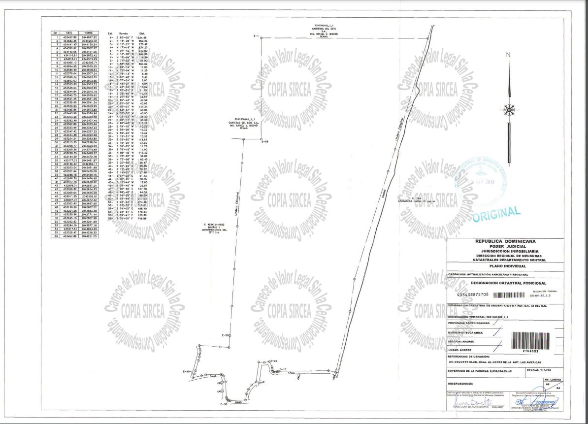 solares y terrenos - Solar en Andres Boca Chica de 2,530,524m2 