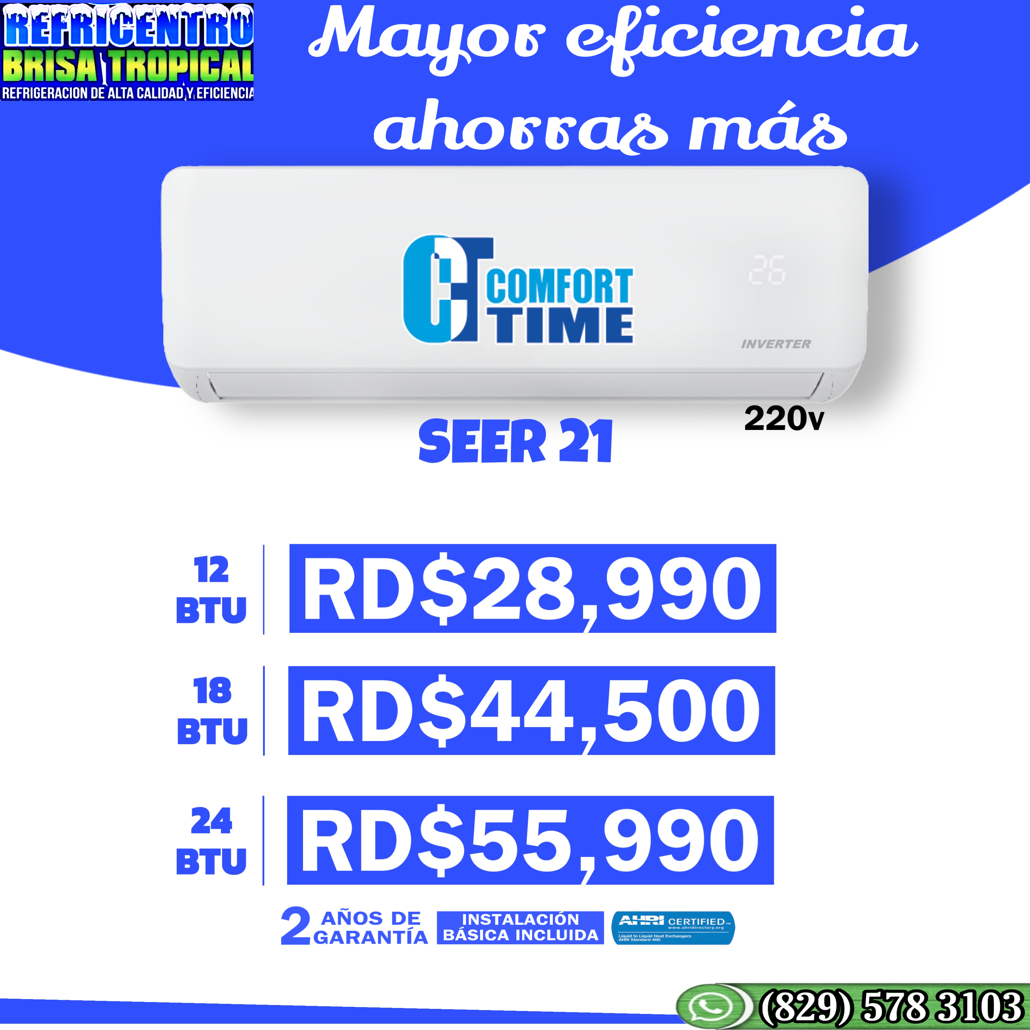 aires acondicionados y abanicos - Aires acondicionados inverter GREE, REYCOR, COMFORT TIME Y LENNOX