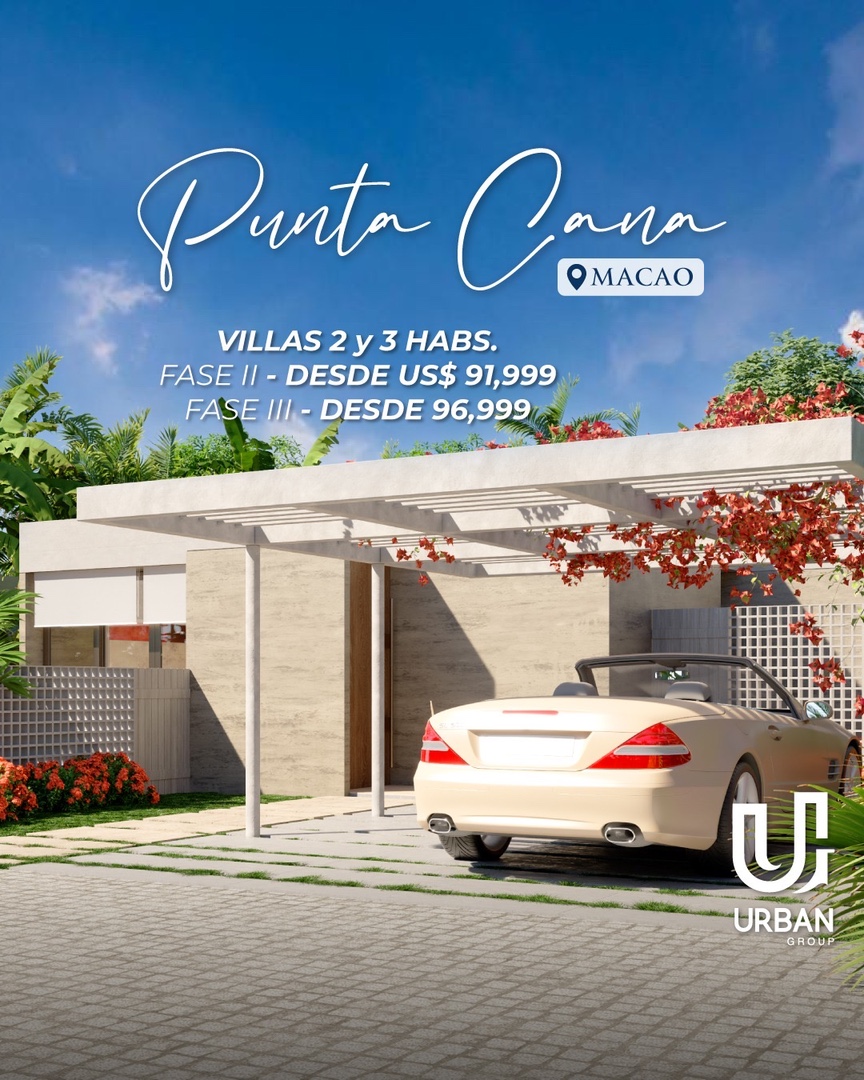 casas vacacionales y villas - Proyecto de Villas de 2,3 habitaciones , Club de Playa -Punta Cana-Macao
