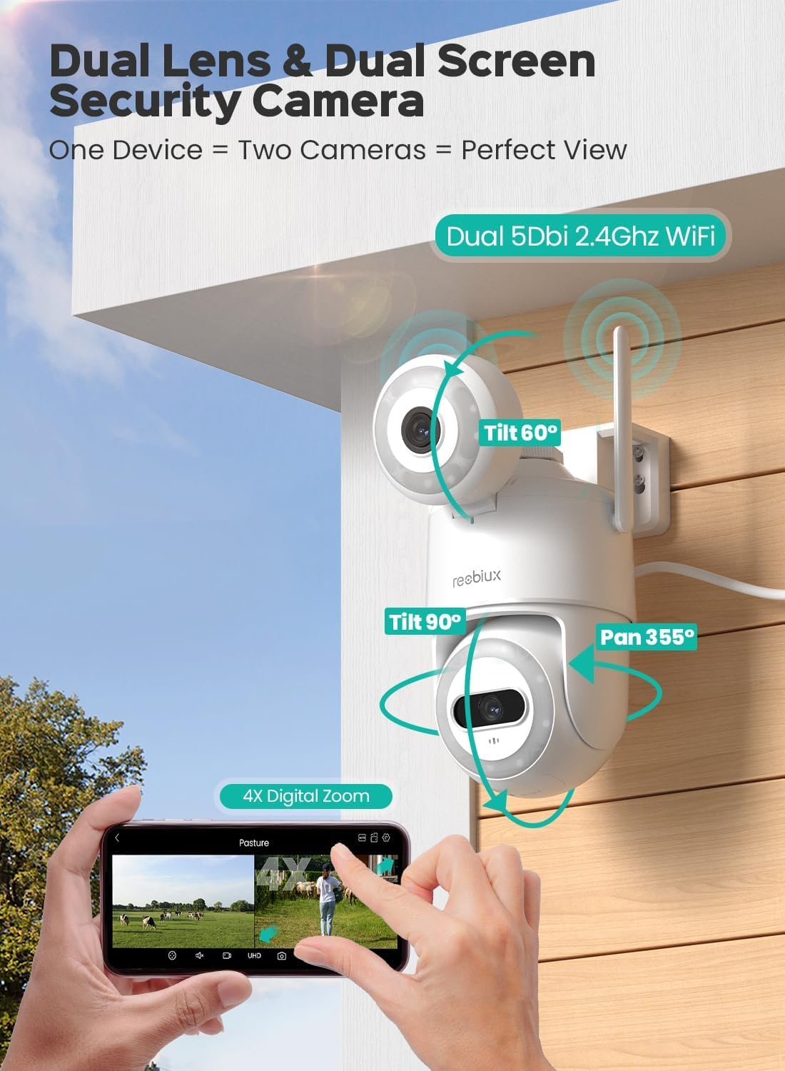 camaras y audio -  Cámara de Seguridad Wifi Doble Lente 3MP 2K Full 2