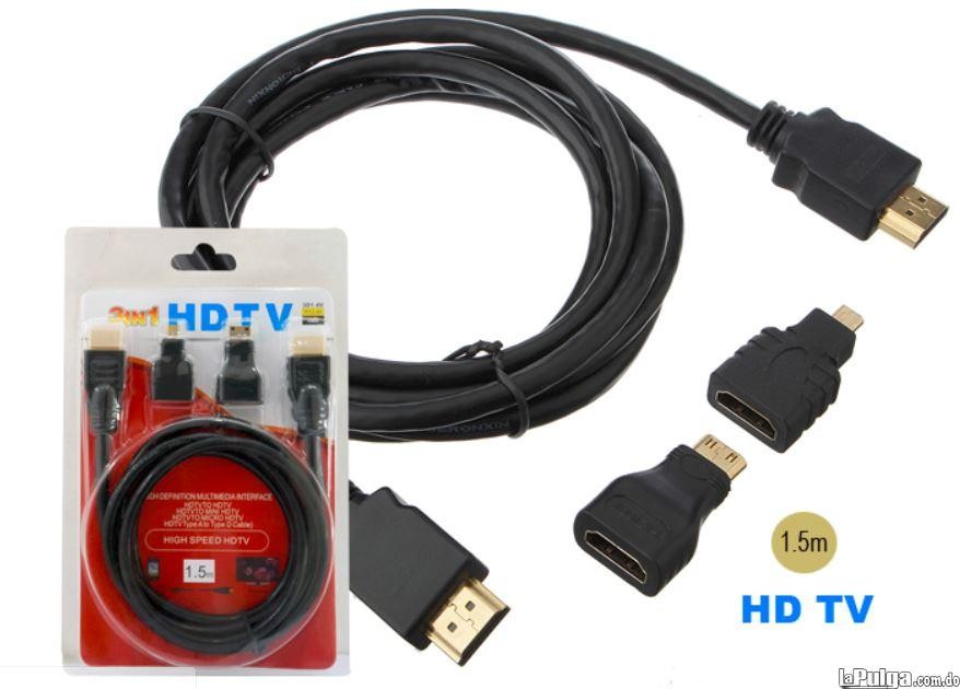 accesorios para electronica - CABLE HDMI CON ADAPTADORES. HDTV micro HDMI 0