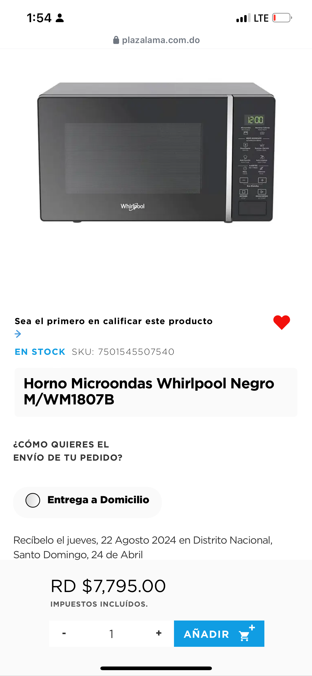 electrodomesticos - Horno microondas 20 L marca Whirpool como Nuevo  3