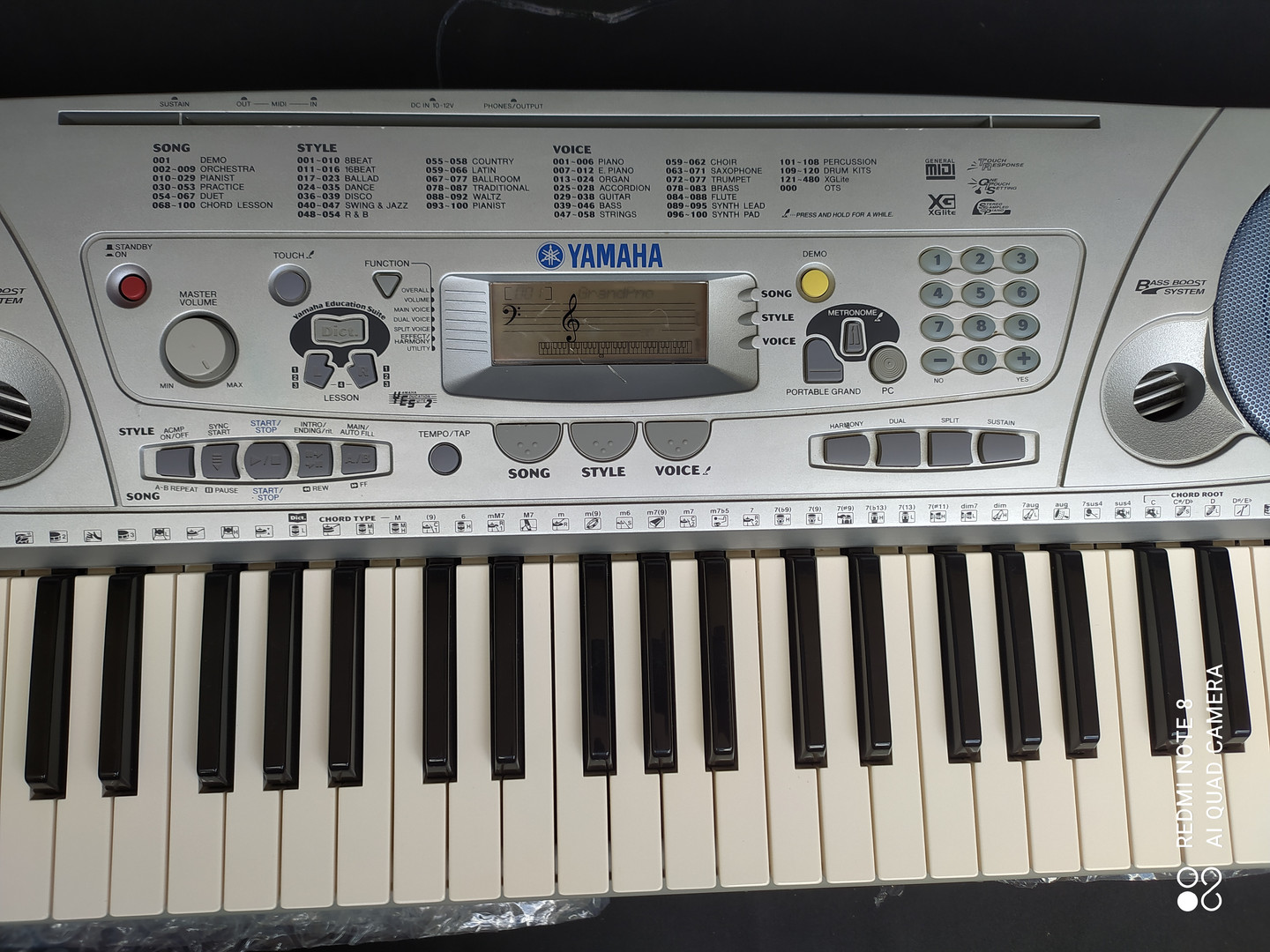 instrumentos musicales - PIANO YAMAHA PSR 275 5 OCTAVAS SENSIBLE. !!! MUY BUEN ESTADO !!!  
           1