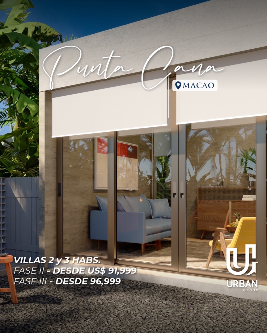 casas vacacionales y villas - Proyecto de Villas de 2,3 habitaciones , Club de Playa -Punta Cana-Macao 3