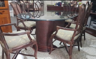 muebles y colchones - JUEGO DE COMEDOR DE 6 SILLAS EN RATTAN 