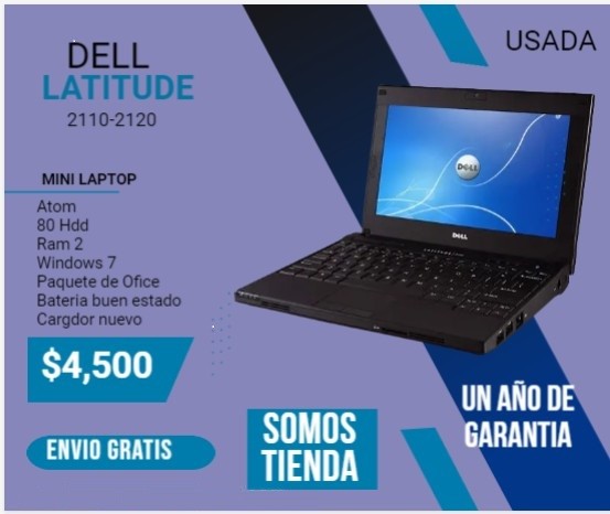 computadoras y laptops - MINI LAPTOP DELL LATITUDE 