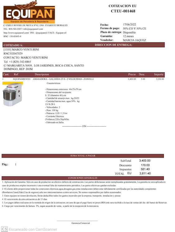 servicios profesionales - 🤩 Amasadora ZANOLLI de 50 Lbs - Incluye inverter‼️ 2