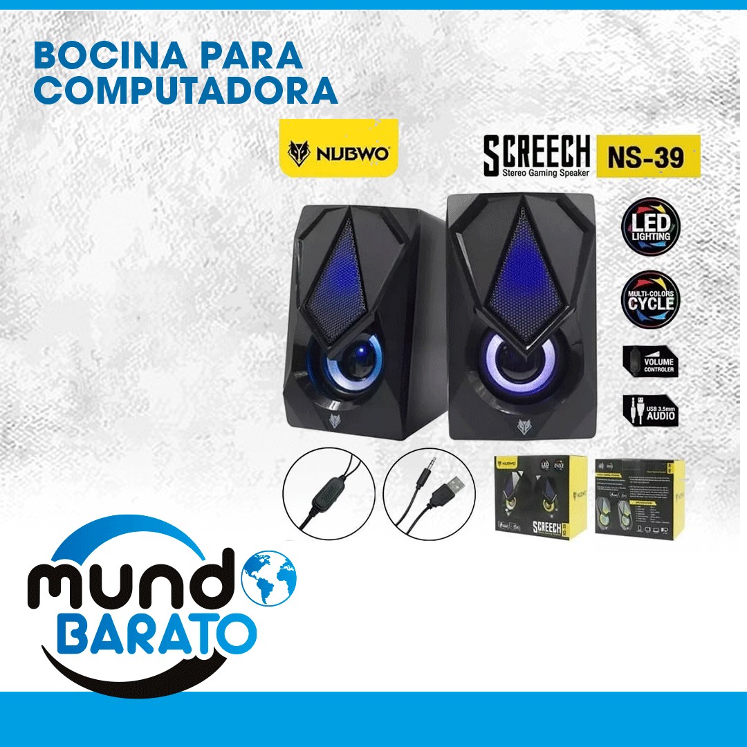 accesorios para electronica - BOCINA PARA PC NUBWO RGB EXCELENTE CALIDAD GAMER COMPUTADORA