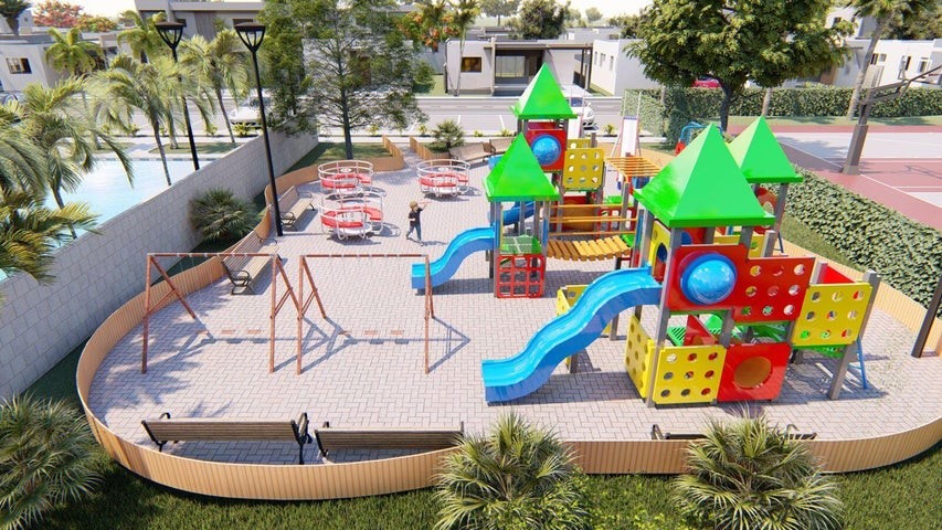 casas - Proyecto en venta Punta Cana #24-240 tres dormitorios, cancha, parque infantil.
 4