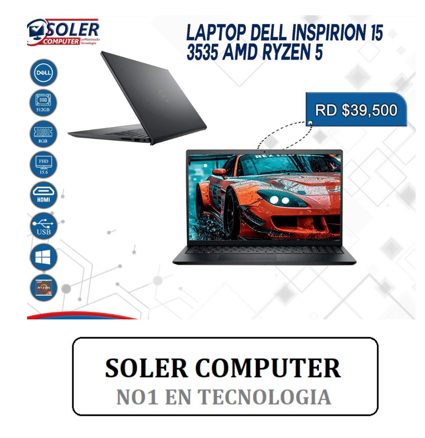 computadoras y laptops - Laptop Dell Inspiron 15 3535 Procesador RYZEN 5 0