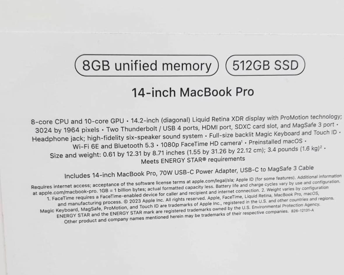 computadoras y laptops - MacBook Pro M3 14" 512GB 8GB RAM SELLADA Ofertazaa 🔥‼️ 1