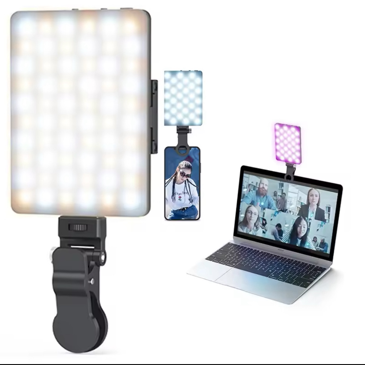 accesorios para electronica - Luz LED para Selfie de 2500K-9000K, iluminación RGB para fotografía, teléfono 