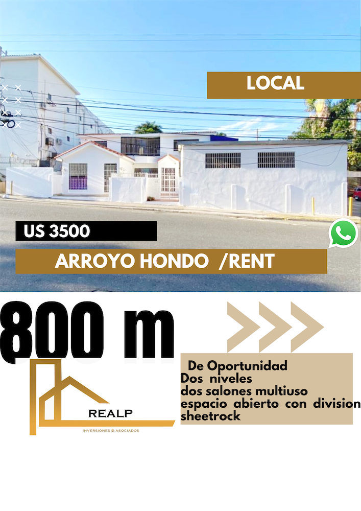 oficinas y locales comerciales - Local de dos niveles arroyo hondo